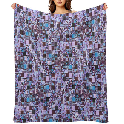 Hand-Painted Tiny Tiles Photo Pattern Throw Blanket