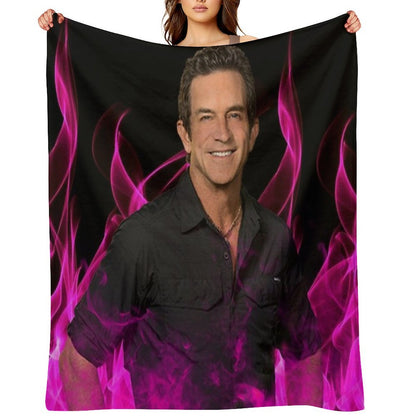 Jeff Probst Survivor Pink Fire Tapestry Throw Blanket