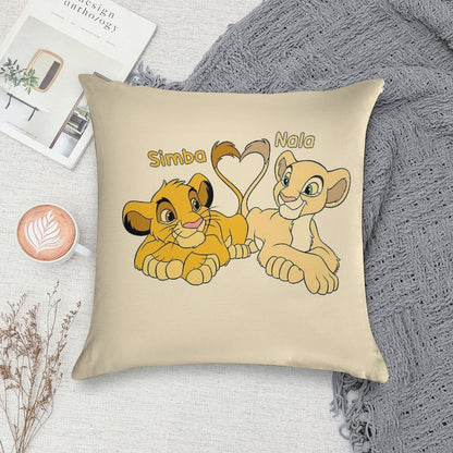 Simba And Nala - Cartoon Cubs Soft Decorative Cover Throw Pillow