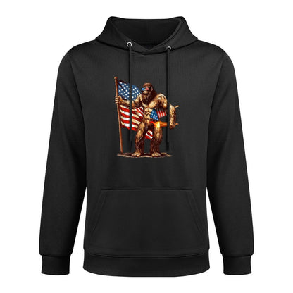 Bigfoot Fireworks 4th of July Men Sasquatch American US Moisture-Wicking Hoodie