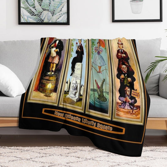 HAUNTED MANSION  Vintage New Orleans Liberty Square Prints. Throw Blanket