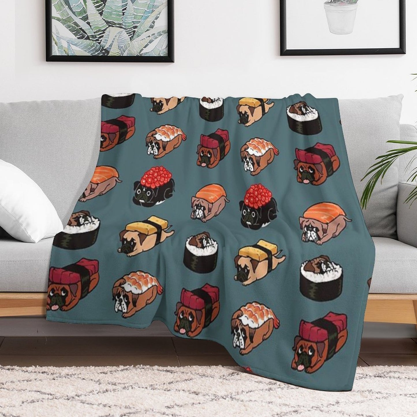 Sushi Boxers Throw Blanket