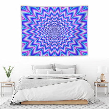 Psychedelic Pulse in Blue And Pink Tapestry