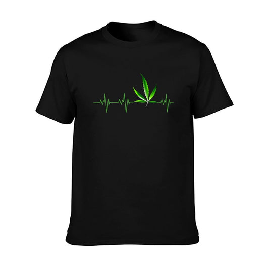Weed Shirts for Men & Women Marijuana Leaf Heartbeat Gift T-Shirt