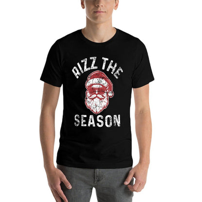 Rizz The Season Funny Christmas Rizzmas Santa Claus Rizzler  Polyester Blend T-Shirt