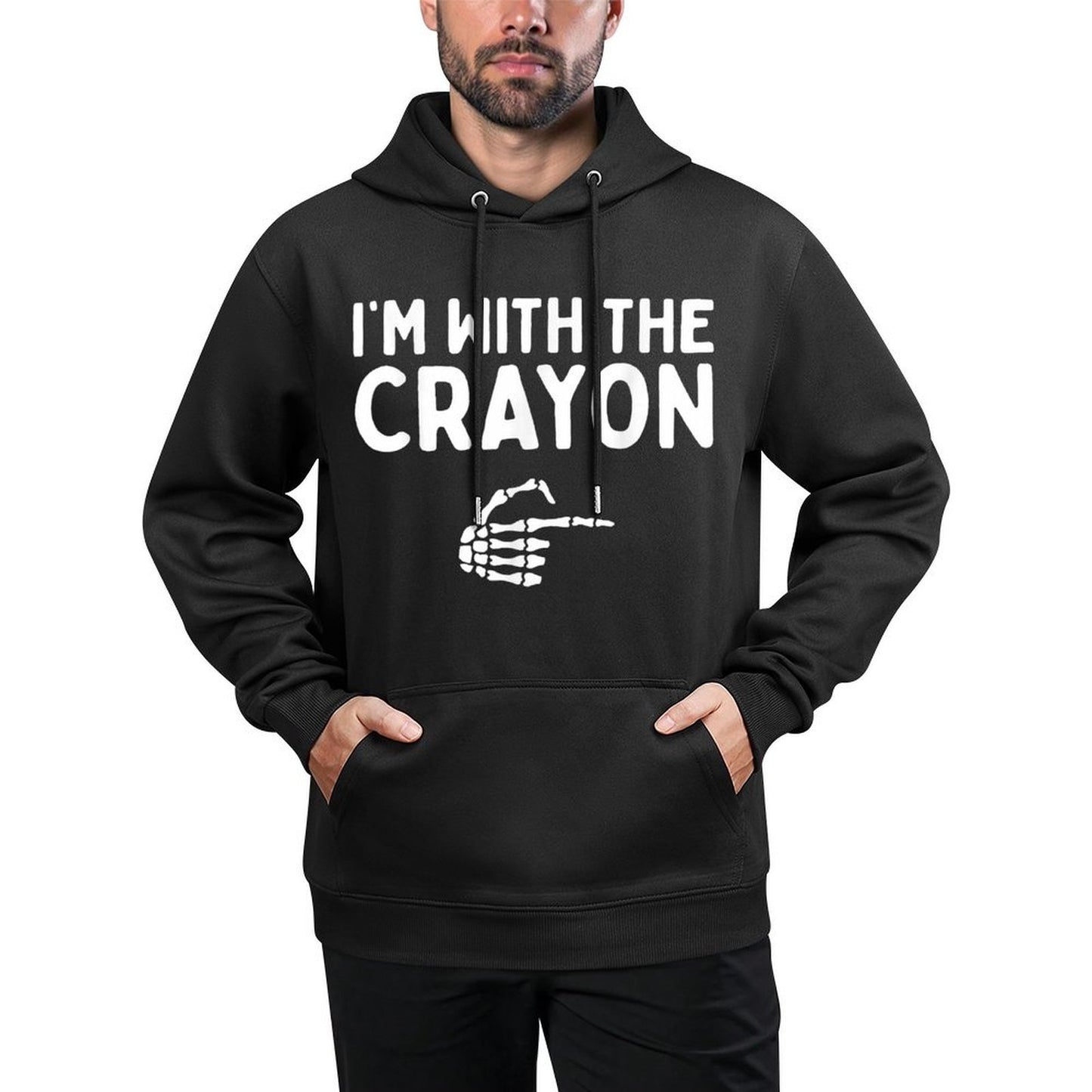 Im With The Crayon Funny Halloween Costume Matching Couples Machine Washable Hoodie