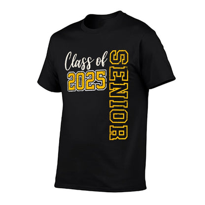 Class of 2025 Senior 25 High School Graduation Black Gold T-Shirt