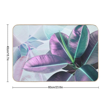Violet Tropical Plant, Ficus Elastica  Absorbent Bath Mat