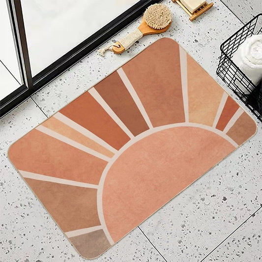 Warm Boho Sunrise Bath Mat