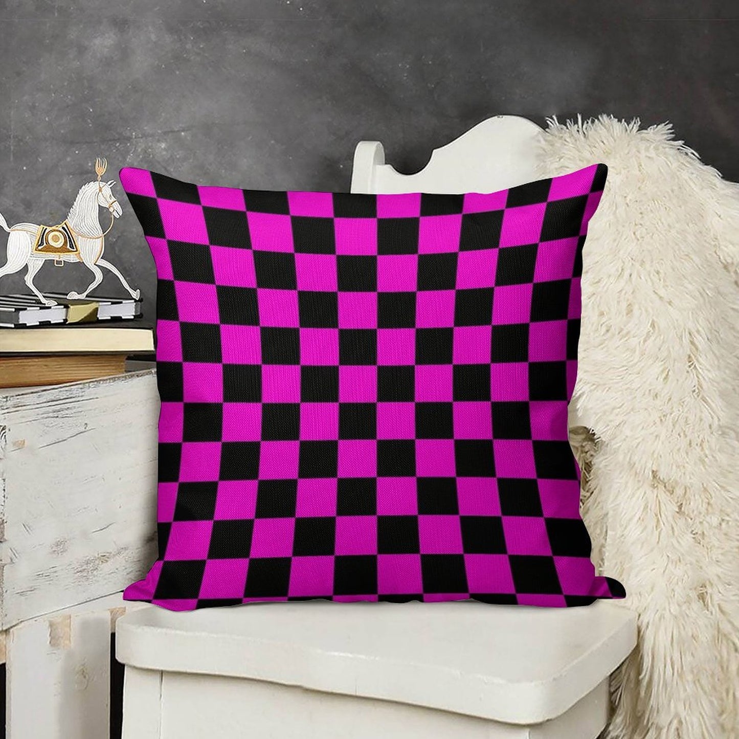 Garry's Mod Missing Textures Pattern (High Quality) Linen Throw Pillow Cover