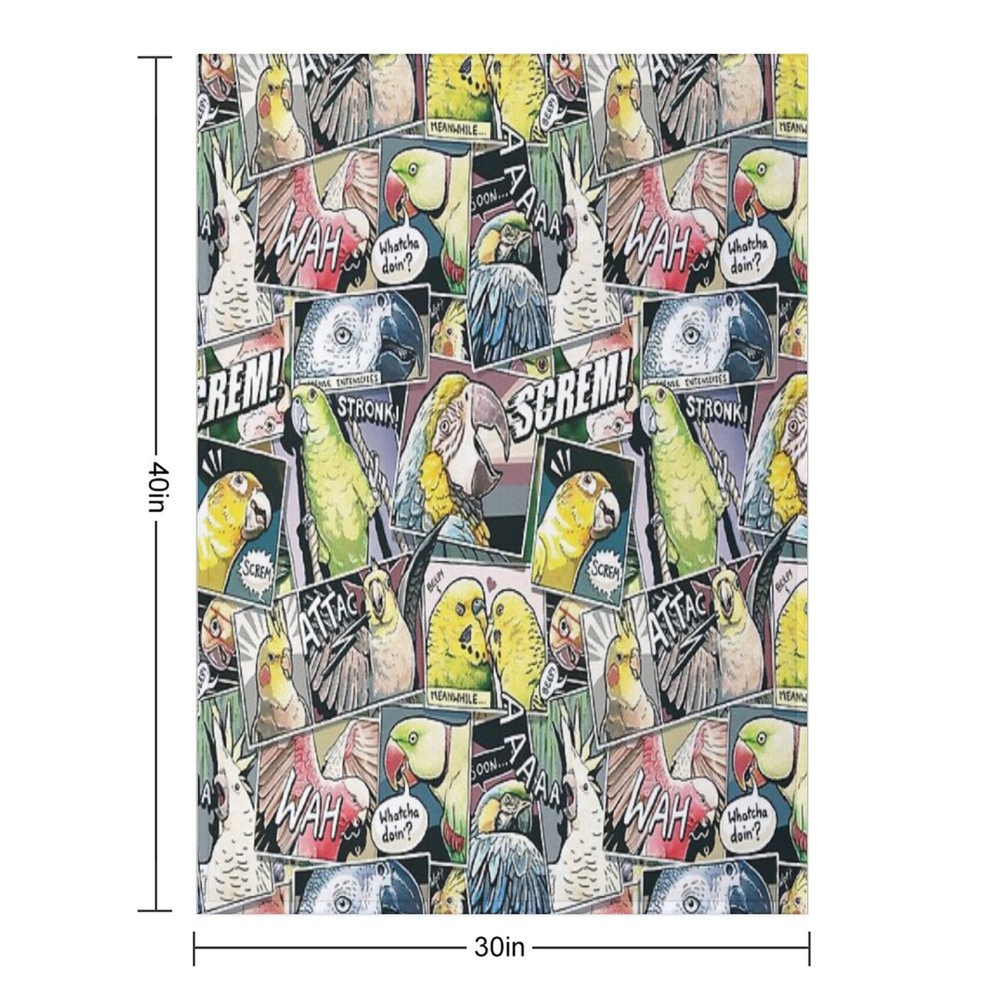 Parrots Comic Style Throw Blanket