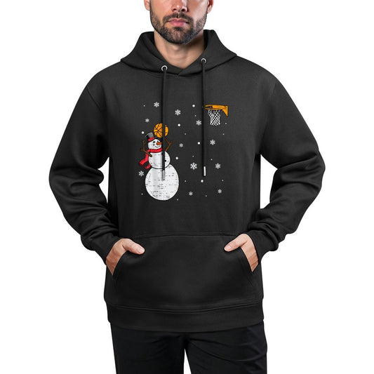 Funny Snowman Basketball Christmas Xmas Sports Men Boys Kids Customizable Surface Hoodie