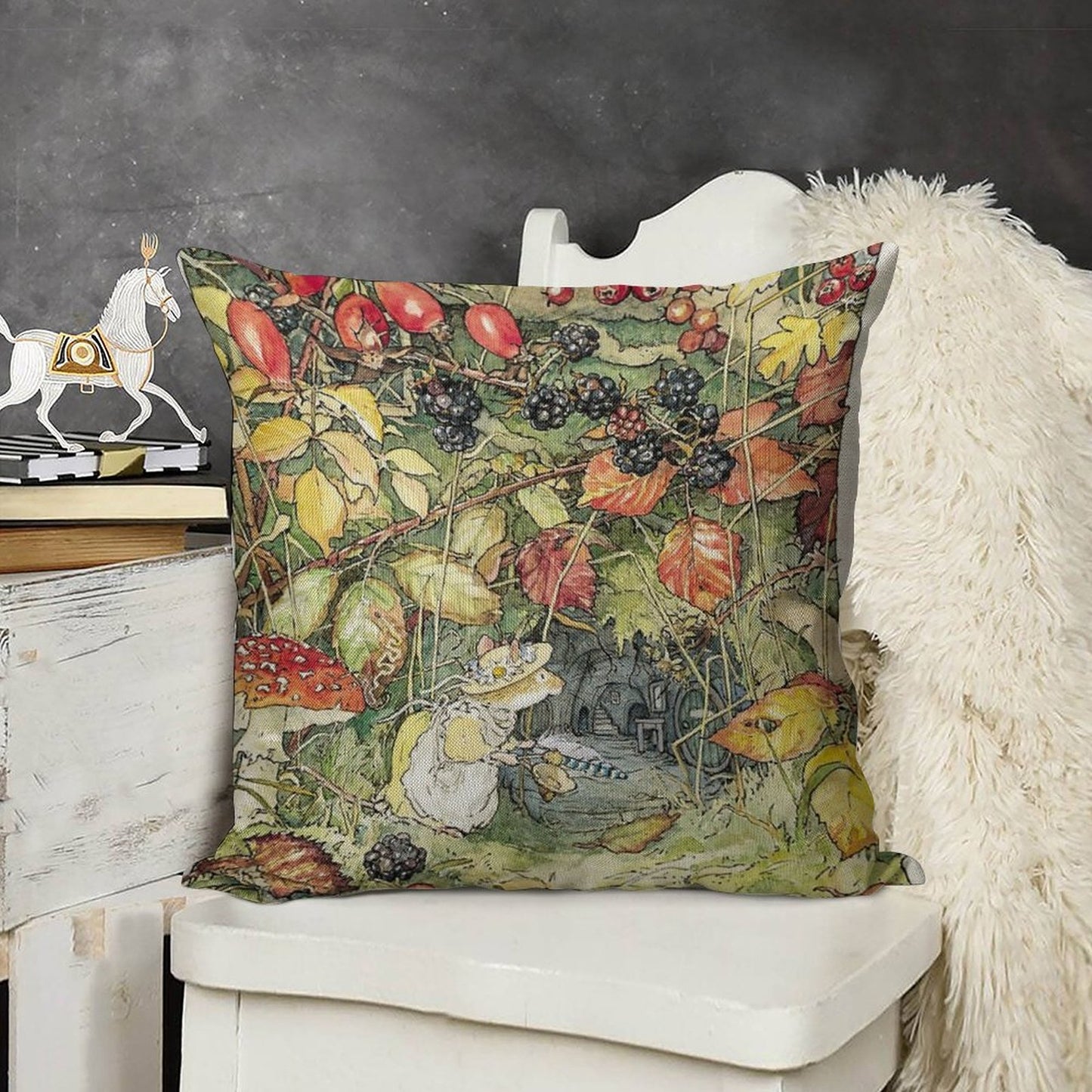 Primrose at The Entrance to The Tunnels Linen Throw Pillow Cover