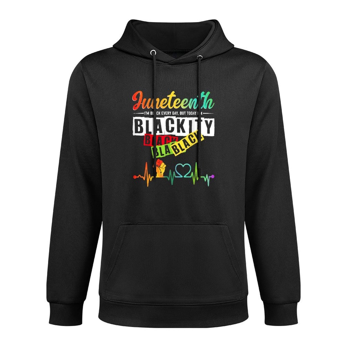 Juneteenth Blackity Heartbeat Black History African America Customizable Surface Hoodie