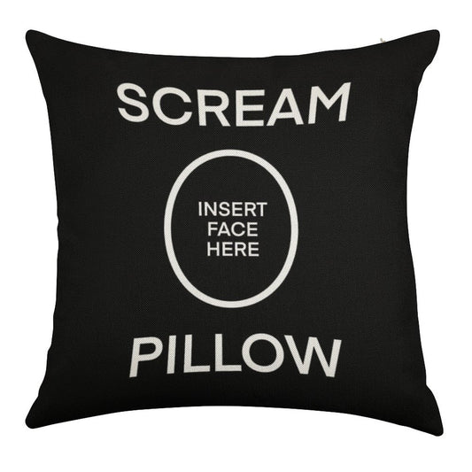 SCREAM PILLOW Linen Throw Pillow Cover