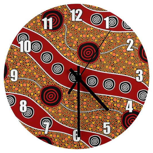 Authentic Aboriginal Art - Untitled Wall Clock