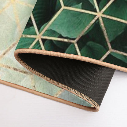 Leaves And Cubes Bath Mat