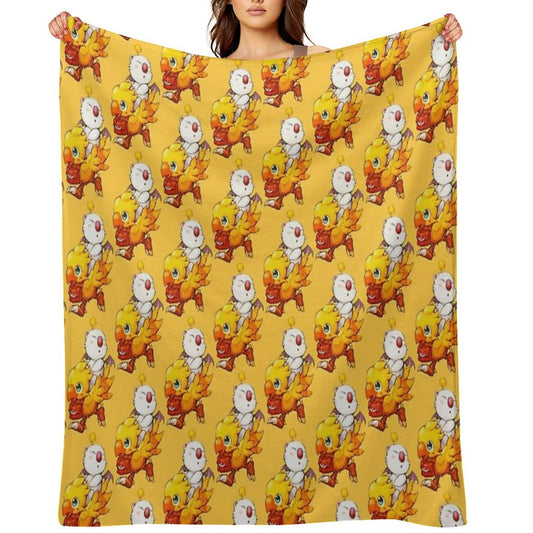 Chocobo & Moogle Final Fantasy Throw Blanket
