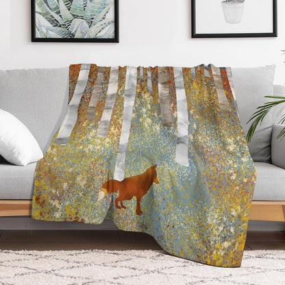 Autumn Fox Throw Blanket