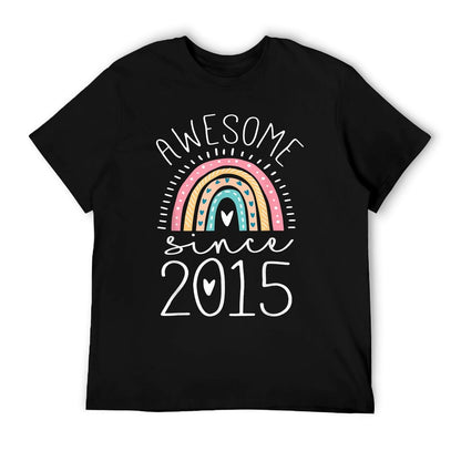 Awesome Since 2015 10th Birthday Rainbow Gifts Born In 2015 T-Shirt