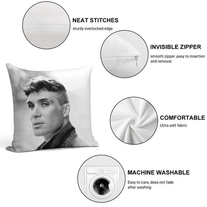 Cillian Murphy Soft Washable Throw Pillow