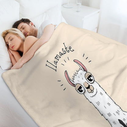 Llama Yoga Pose with Llamaste Throw Blanket