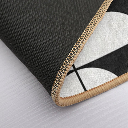 Mid-Century Modern Pattern No.2 - Black And White Concrete Bath Mat