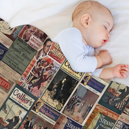 Sherlock Holmes - Vintage Magazines Throw Blanket