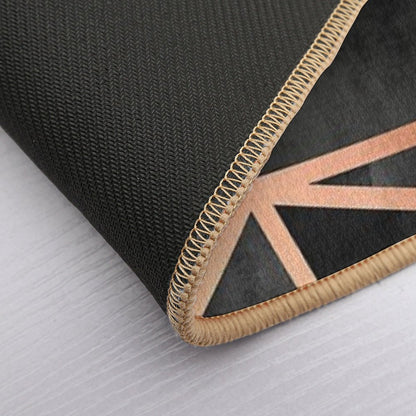Black And Copper Geo  Non-Slip Bath Mat