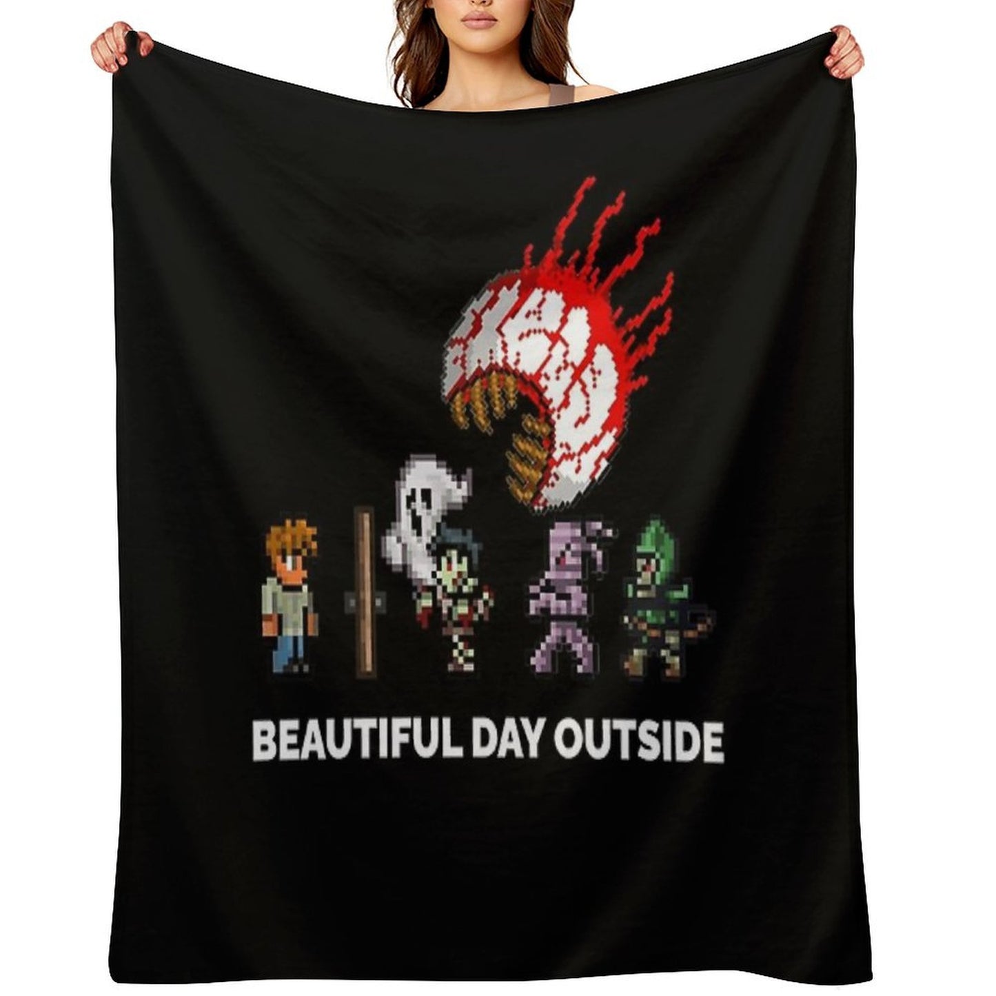 Mens Womens Terraria Game Halloween Throw Blanket