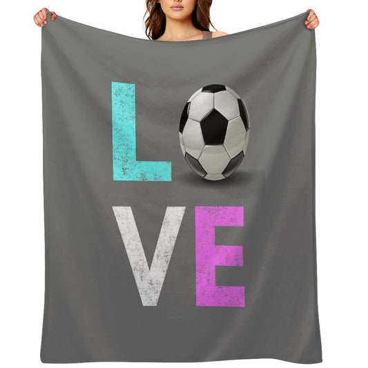 Cutest Girls LOVE SOccer Gift Design   We Love Soccer Throw Blanket