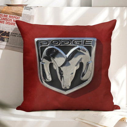 Dodge Logo Linen Throw Pillow Cover