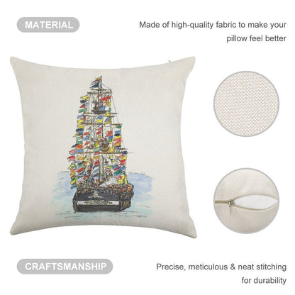 Gasparilla Pirate Festival, Tampa Linen Throw Pillow Cover