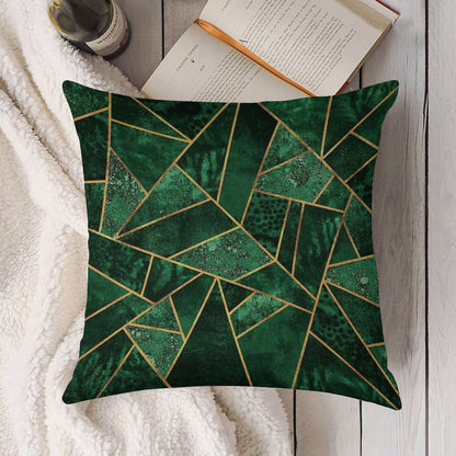 Deep Emerald Linen Throw Pillow Cover