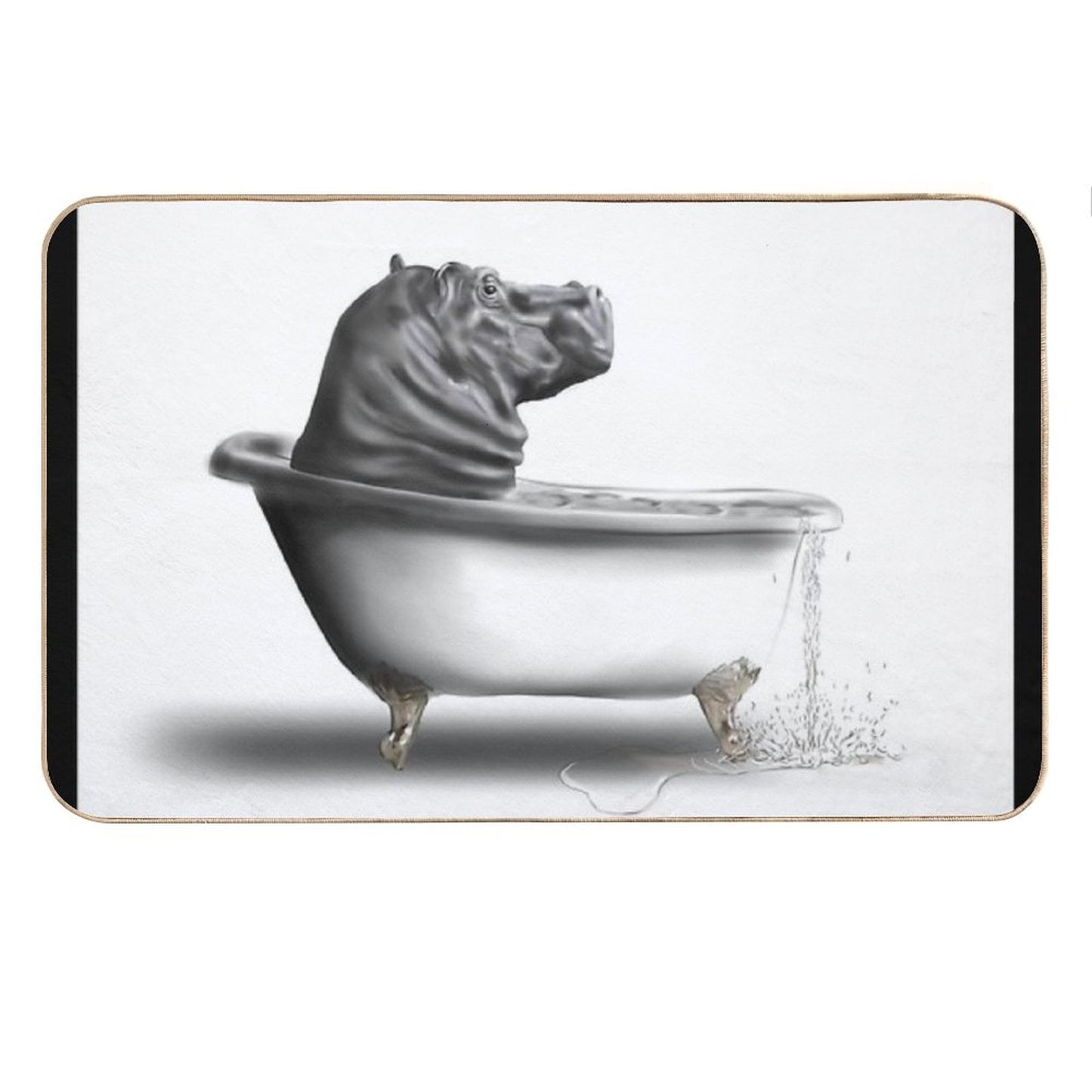 Hippo in The Bath Bath Mat