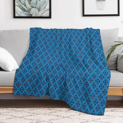Blue Petal Medallions Throw Blanket