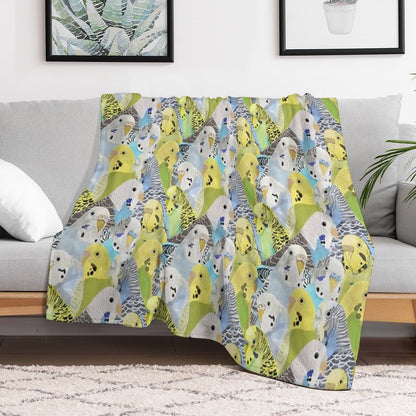 Budgie Parakeets Throw Blanket