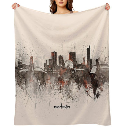 Manchester Skyline Throw Blanket