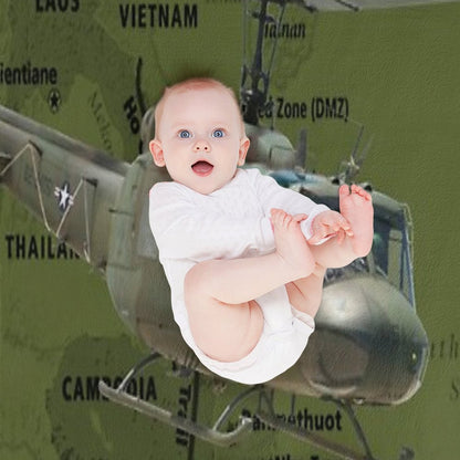 UH-1 Iroquois 'Huey' Vietnam Veteran Throw Blanket