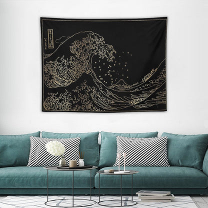 Great Wave Gold Tapestry
