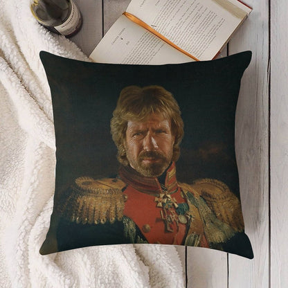 Chuck Norris - Replaceface Linen Throw Pillow Cover