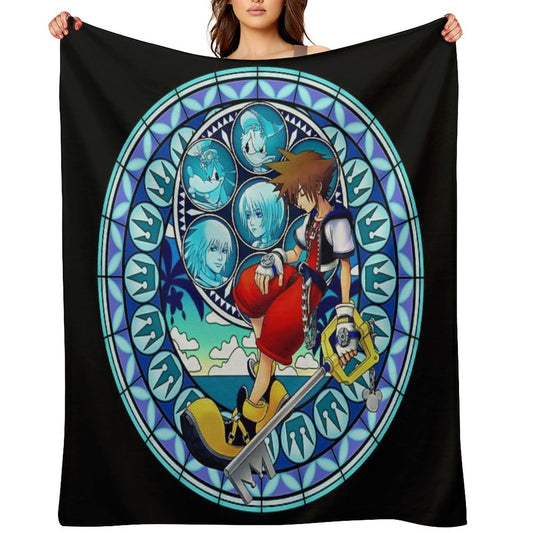 Kingdom Hearts® - Sora's Dive to The Heart Stained Glass Throw Blanket
