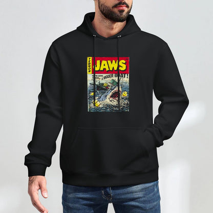 Jaws Pulp Attack Comic Cover Durable Construction Hoodie