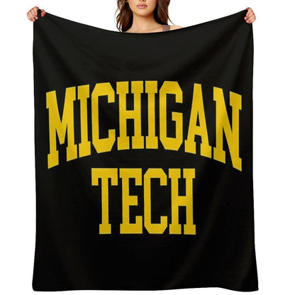 Michigan Tech - College Font Curved Throw Blanket