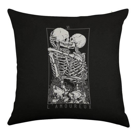 The Lovers Linen Throw Pillow Cover