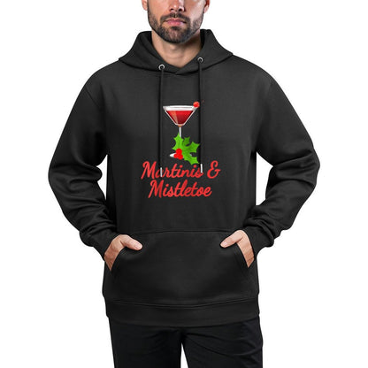 Martinis And Mistletoe Funny Christmas Tshirt Raglan Baseball Medium-Weight Fabric Hoodie
