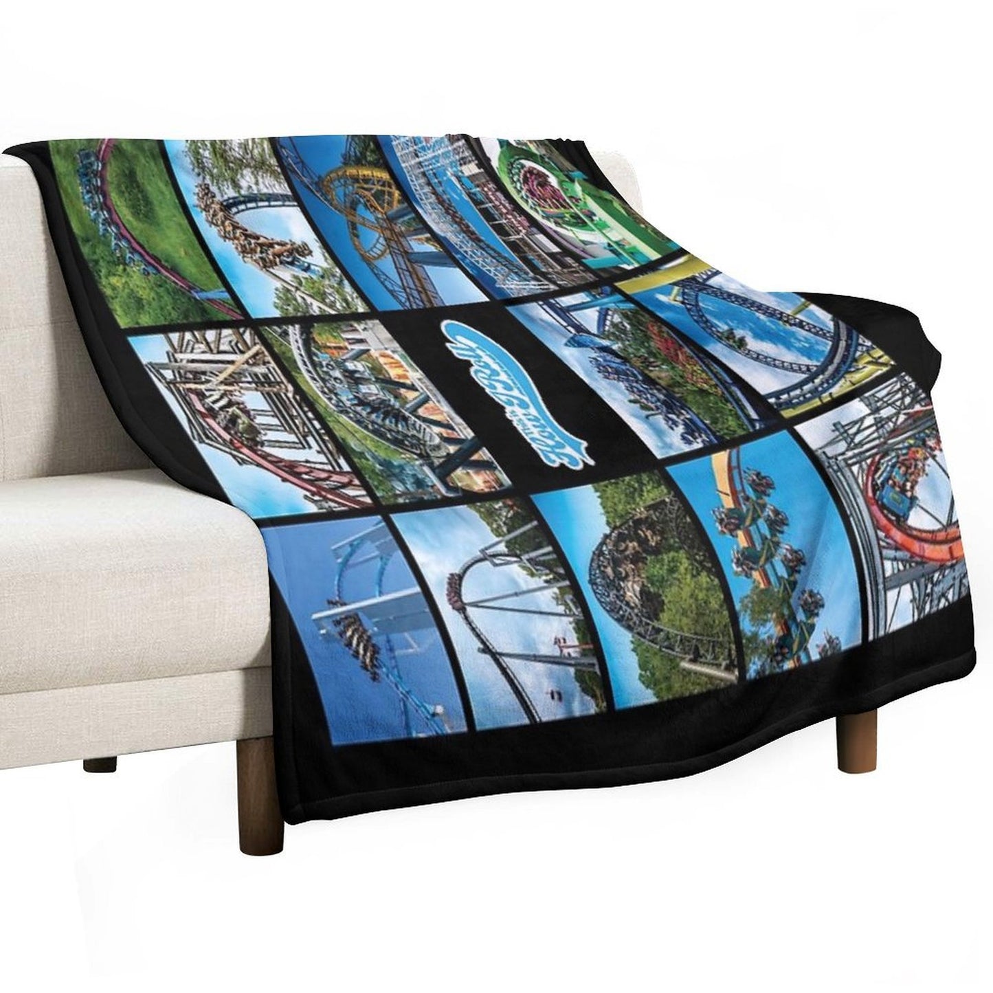 This Is How I Roll Roller Coaster Collage Throw Blanket