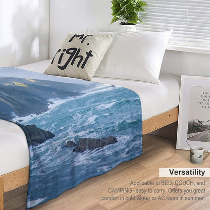 Cliffs at Port, Glencolmcille Throw Blanket