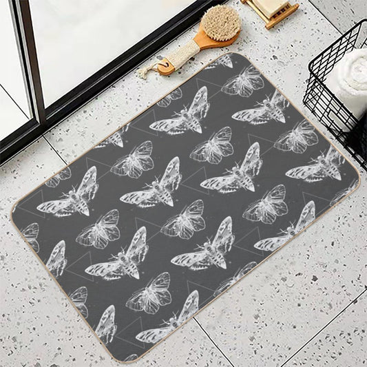 Geometric Moths - Inverted  Easy To Clean Bath Mat