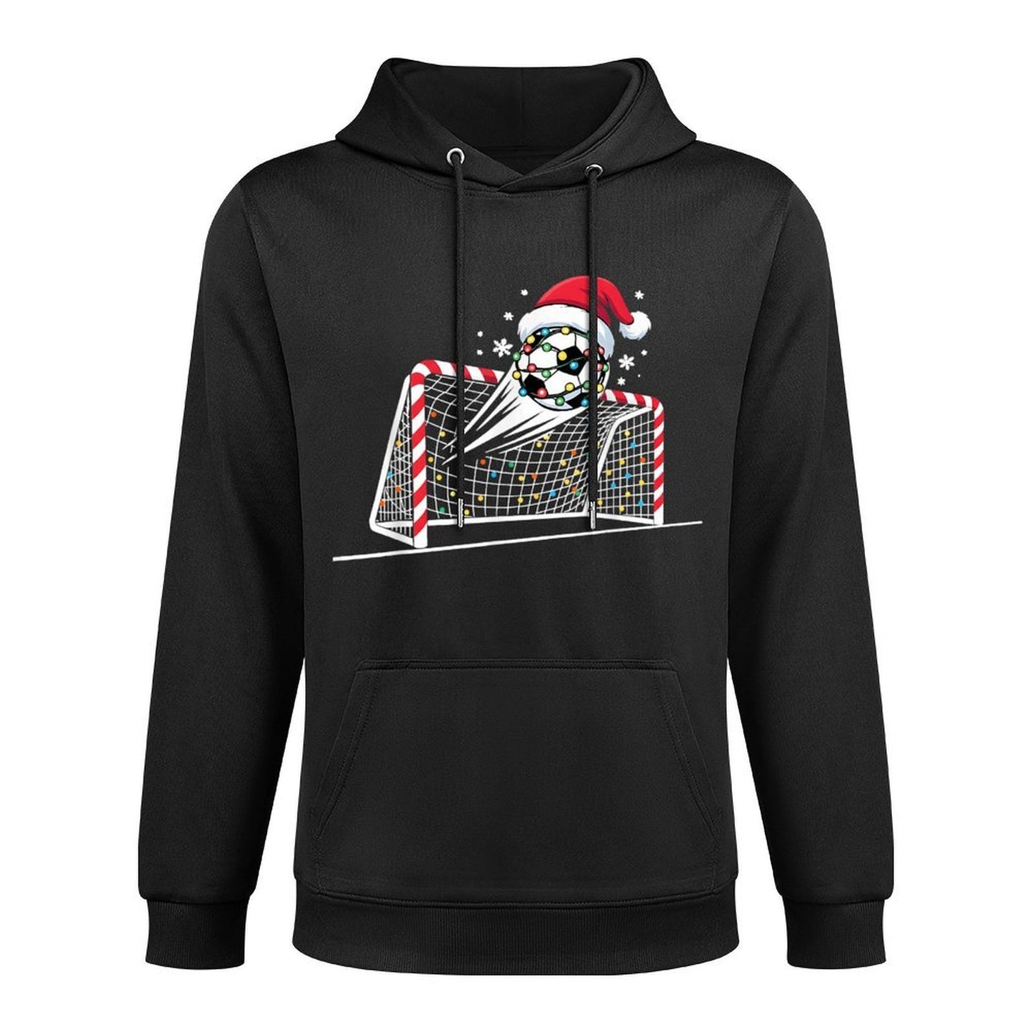 Christmas Soccer Goal Ball Lights Santa Xmas Kids Boys Men Easy Care Hoodie